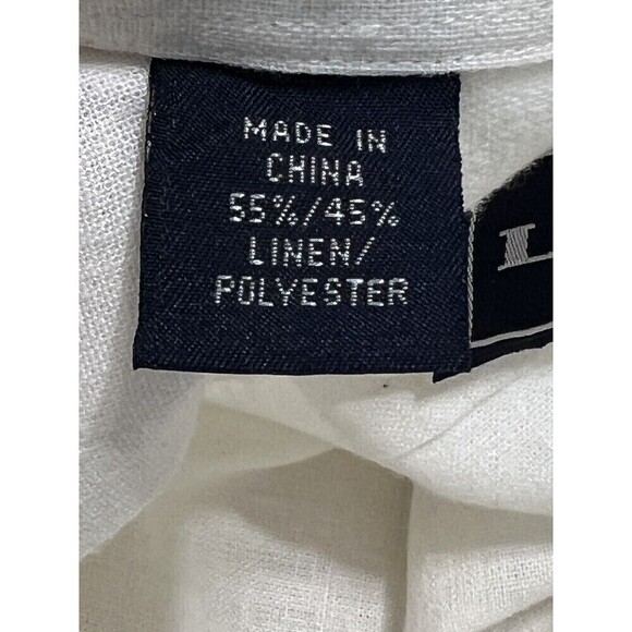 Lancia Genuine Sport Long Sleeve Button Down Linen Blend Shirt Off White Medium - Picture 6 of 7